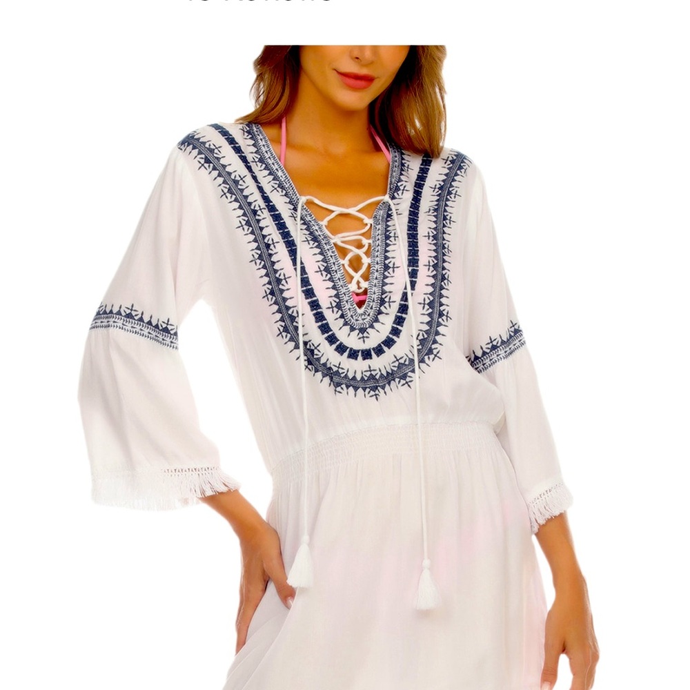 Embroidered Swim Cover Up